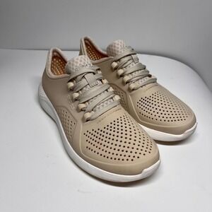 Crocs Literide Pacer Sneaker Women Beige Athletic Shoes Size W7